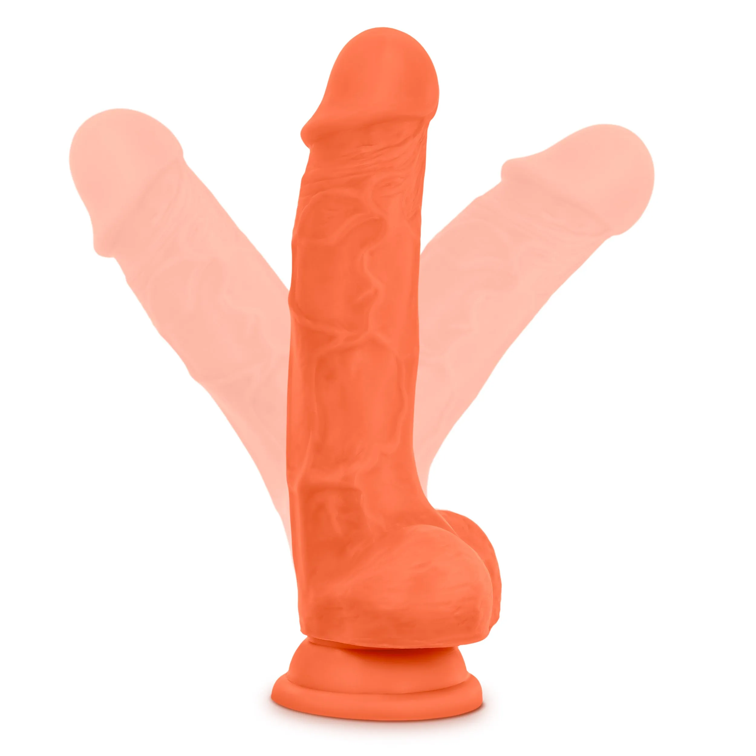 Blush Neo Elite 7.5 Silicone Dual Density Cock Balls Dildo Neon Dong Sex Toy