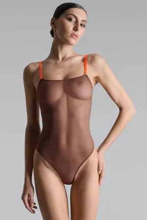 Corps à Corps Thong Bodysuit Brown