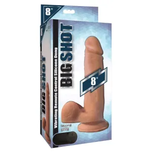Curve Toys Big Shot 8 in. Vibrating Silicone Dildo with Balls & Suction Cup Light
