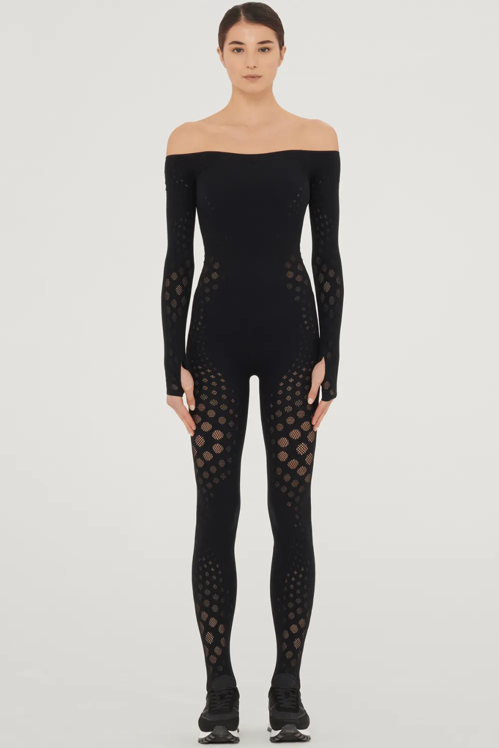 Dots Illusion Net Jumpsuit. Size M