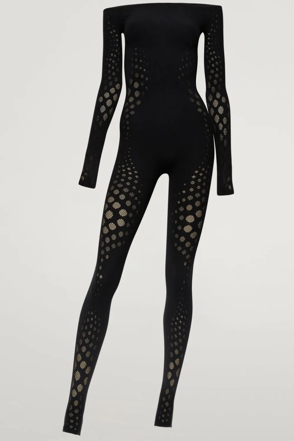 Dots Illusion Net Jumpsuit. Size M