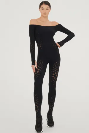 Dots Illusion Net Jumpsuit. Size M