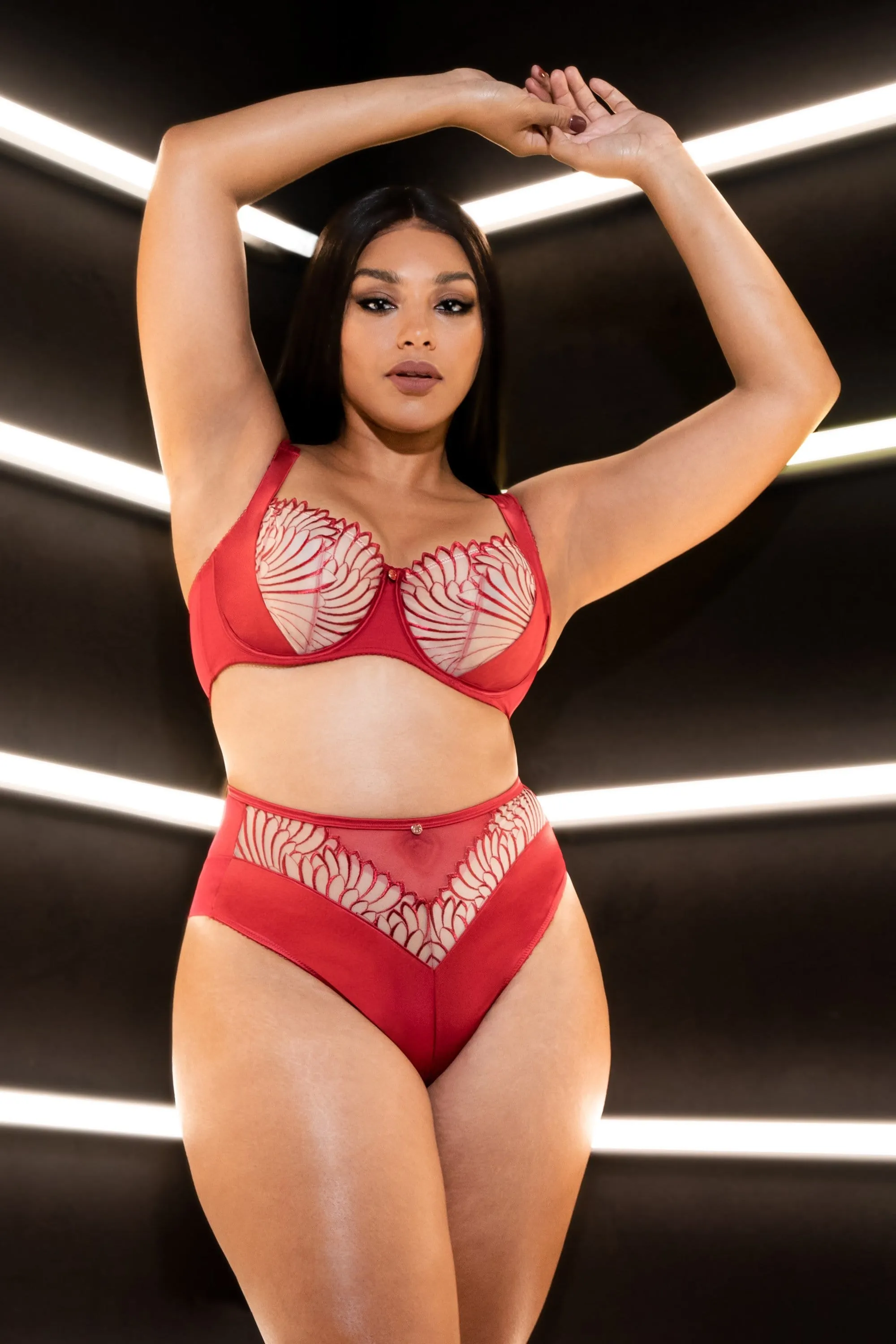 Fallen Angel Red Balcony Bra