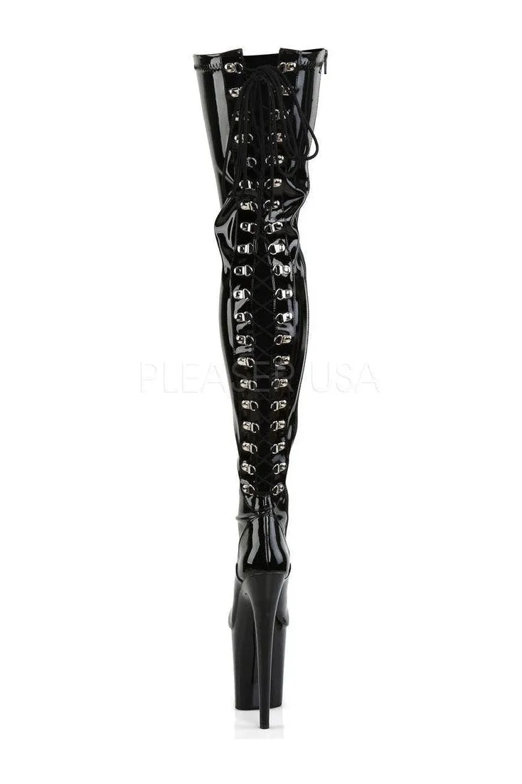 FLAMINGO-3063 Platform Boot  | Black Patent