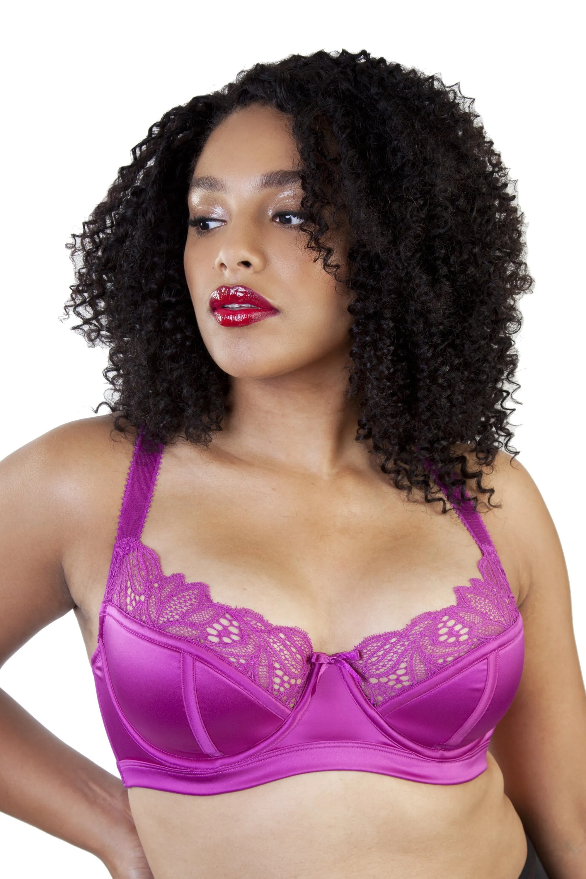 Gabi Fresh Carmen Pink Lace & Satin Longline Bra