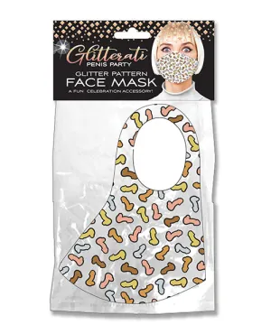 Glitterati Penis Party Glitter Pattern Face Mask