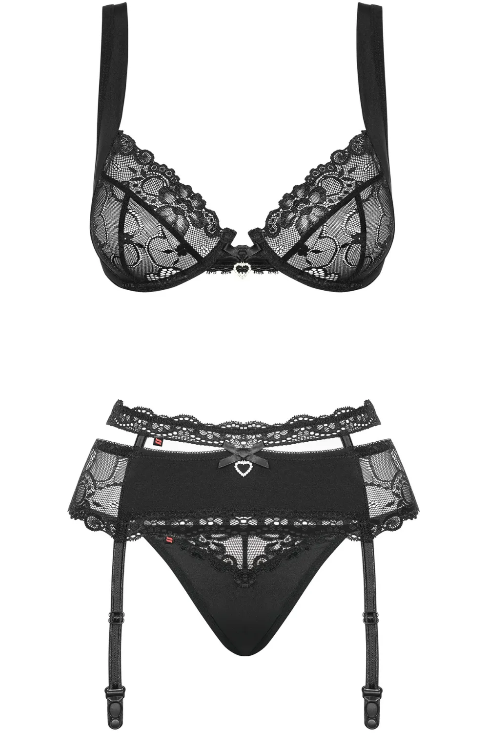 Heartina Bra. Thong & Suspender