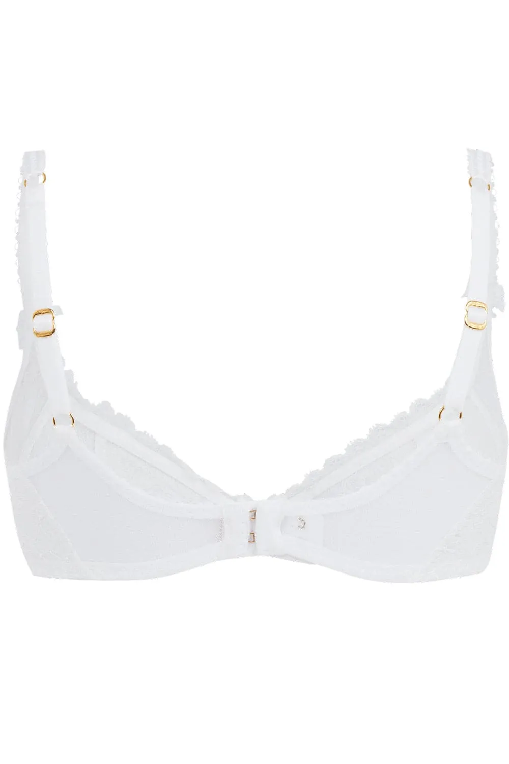 Hinda Demi Cup Plunge Bra White. Size UK 32D