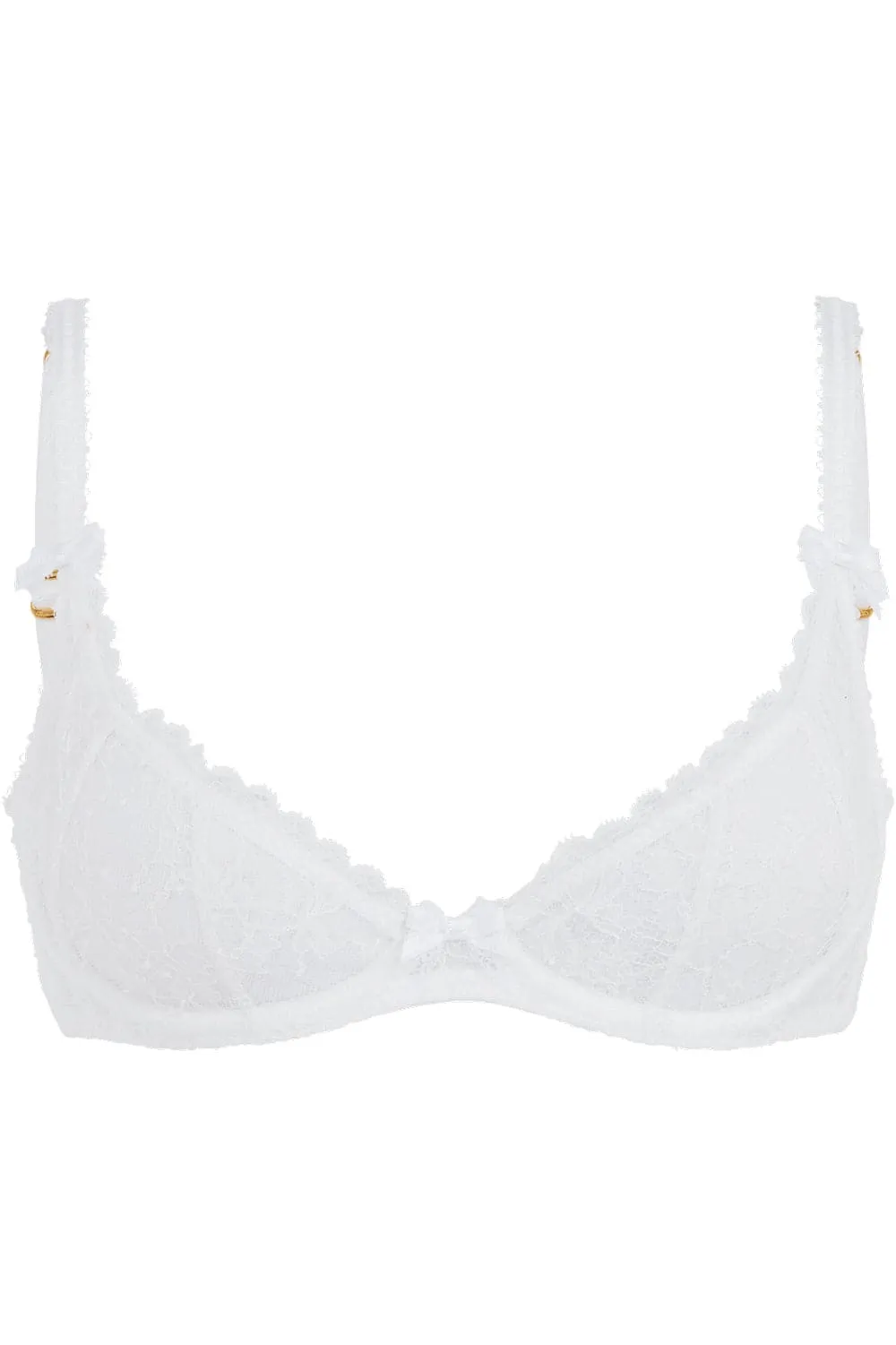 Hinda Demi Cup Plunge Bra White. Size UK 32D