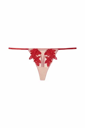 Hustler Brooke Red Applique Thong