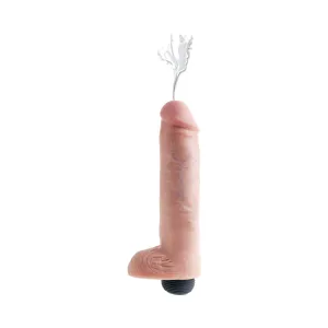 King Cock 10 inches Squirting Cock Balls Beige