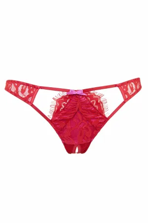 Love Pink/Red Ouvert Brief Curve