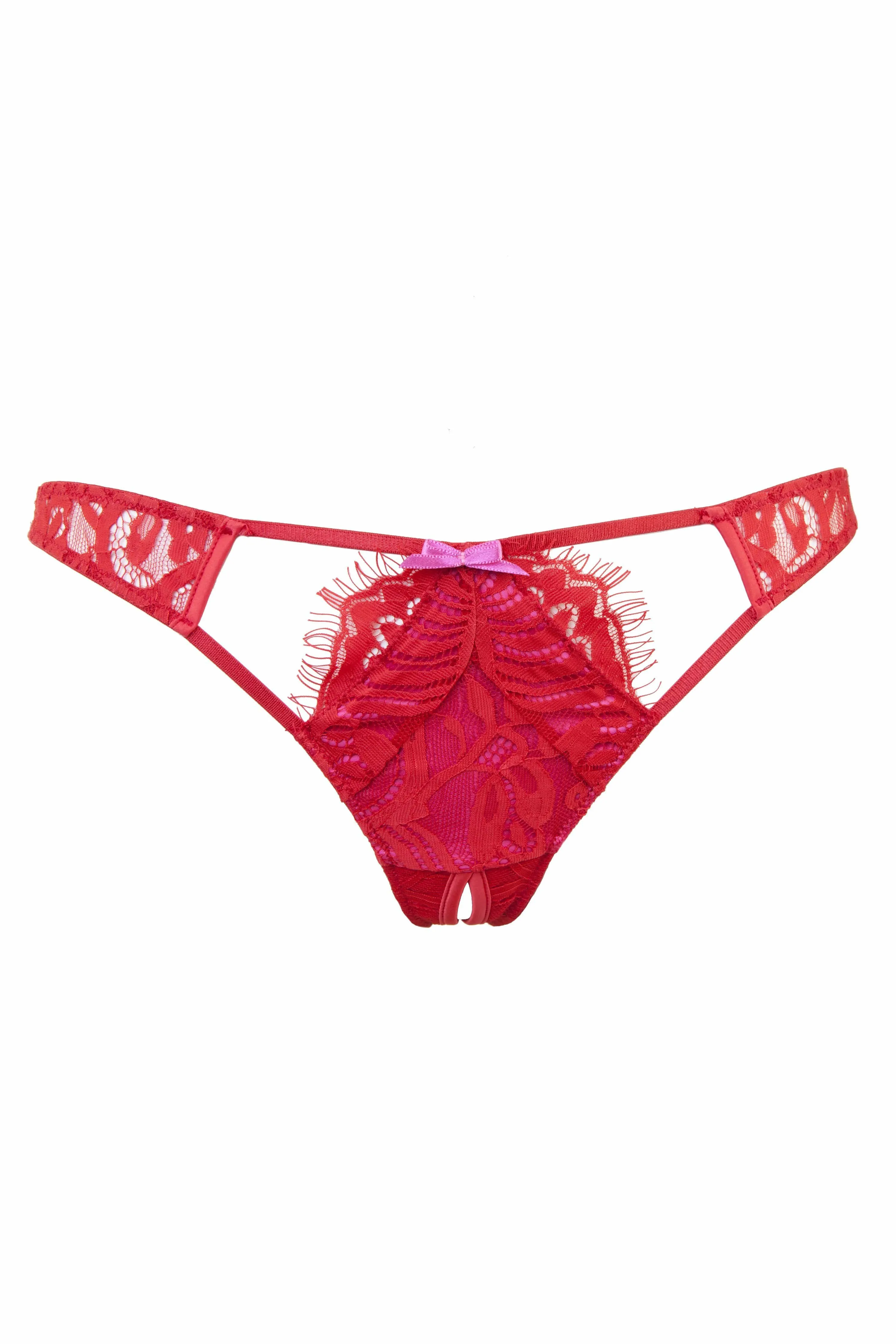 Love Pink/Red Ouvert Brief Curve
