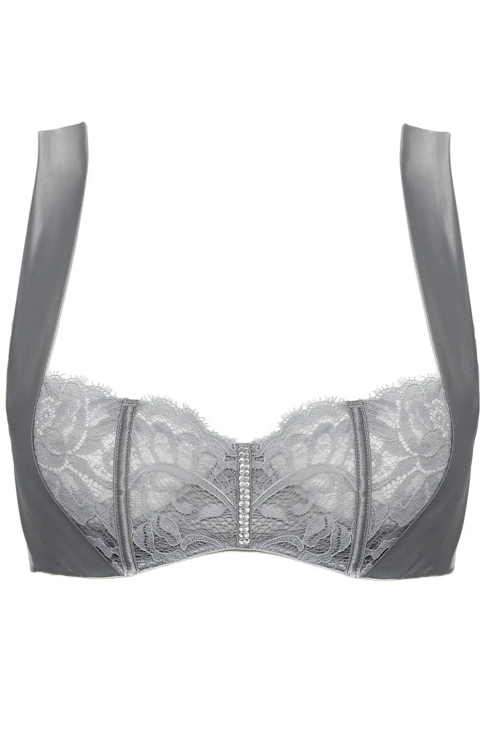 Marlene Underwired Bra with Swarovski Crystals in Grey