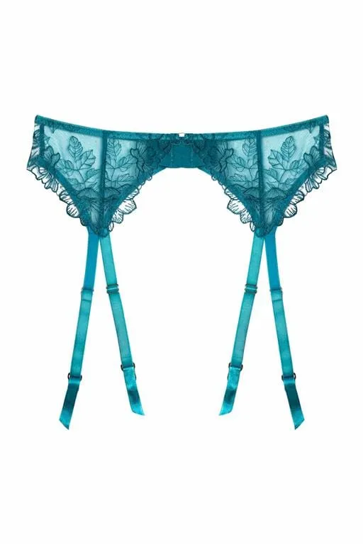 Marsha Teal Embroidery And Rings Suspender