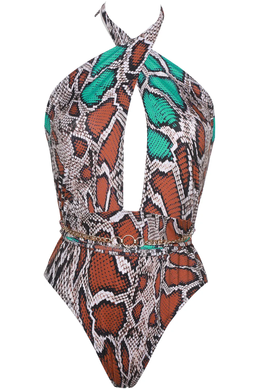 Mermaids Cutout Swimsuit in Animal Print