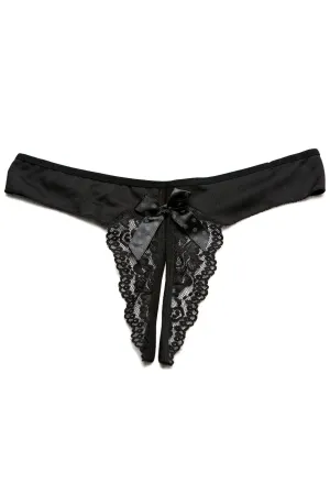 Mesh & Lace Crotchless Panty