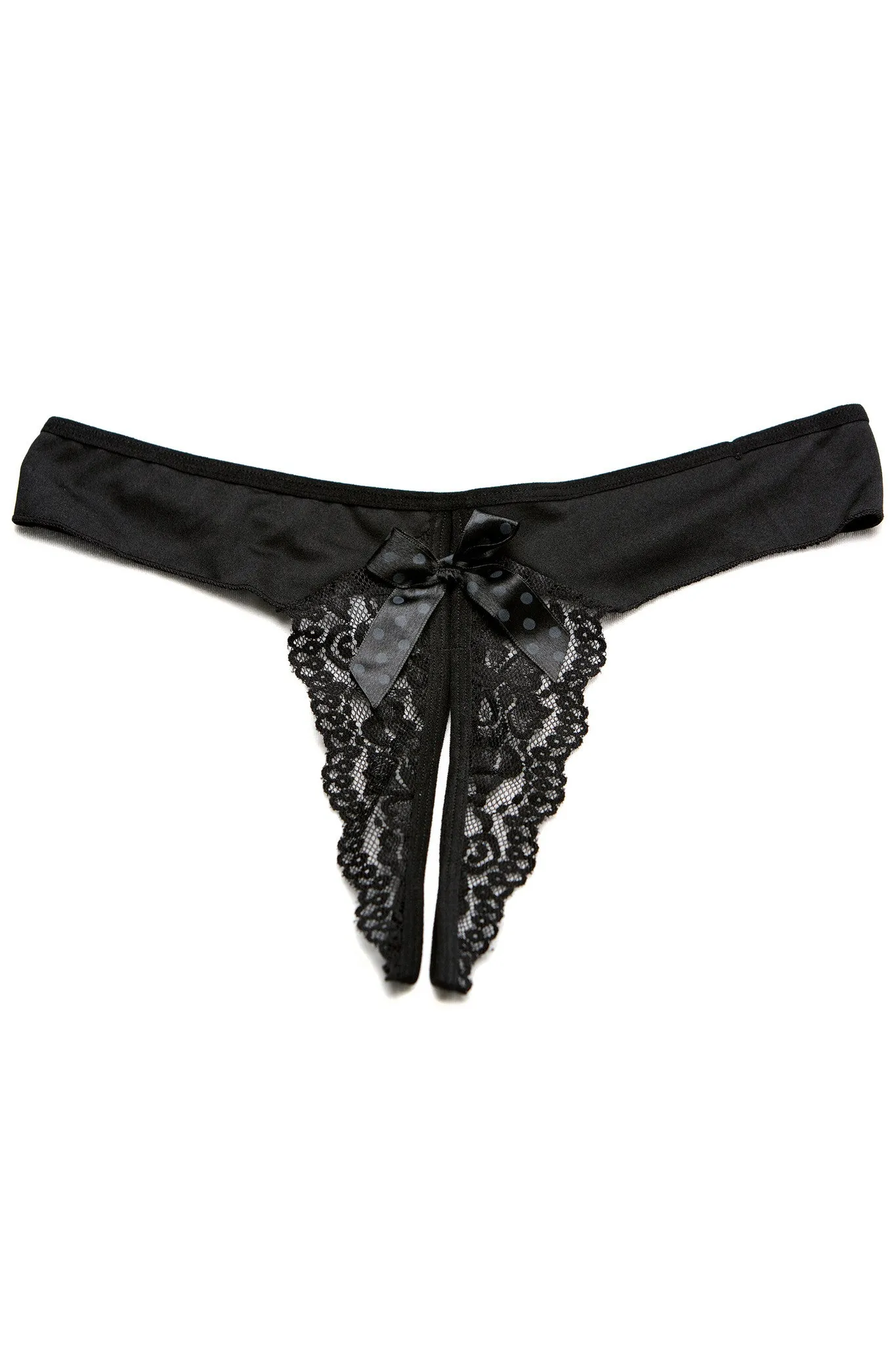 Mesh & Lace Crotchless Panty