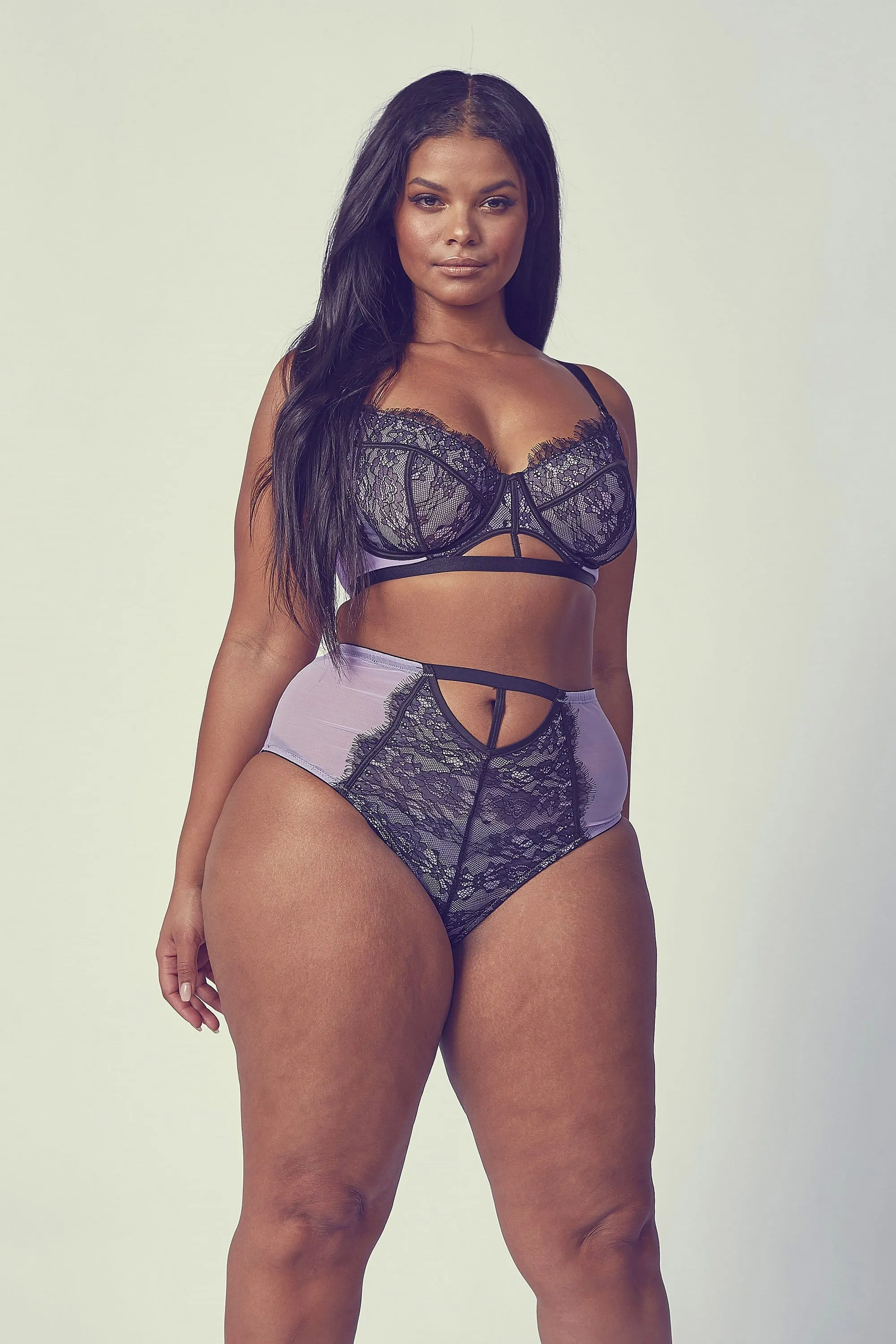 Myra Lilac Contrast Lace bra