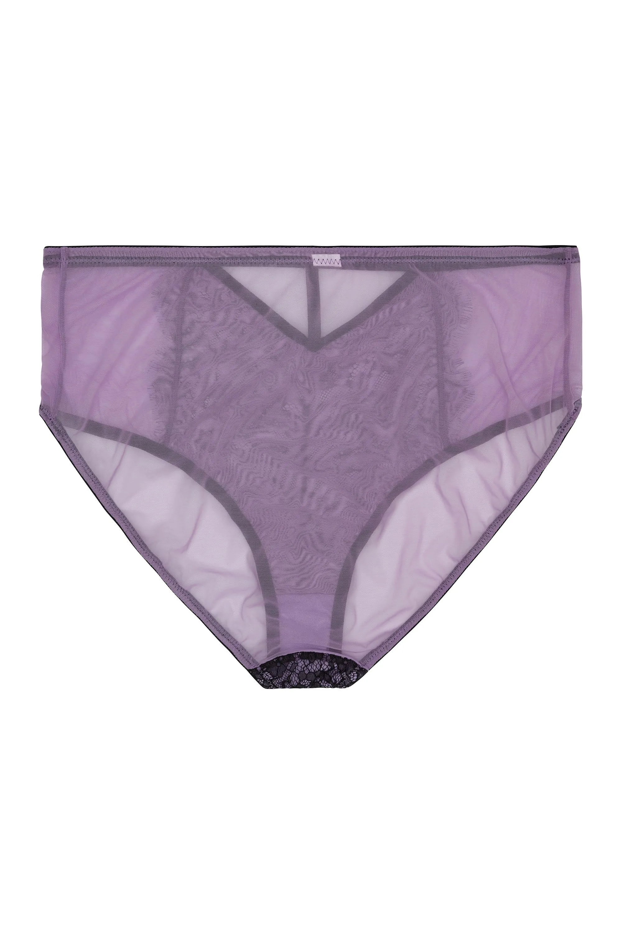 Myra Lilac Contrast Lace High Waist Brief