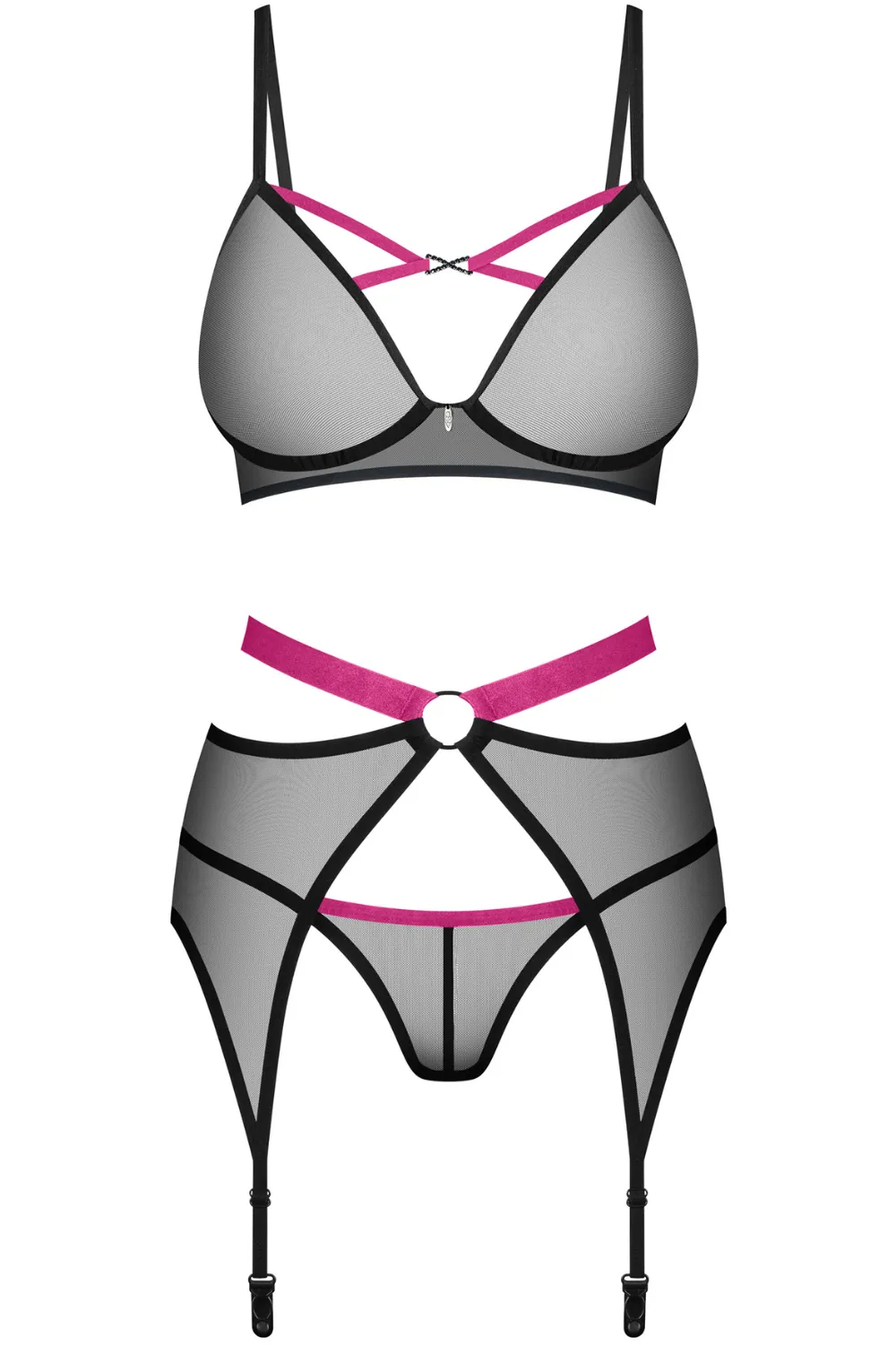 Novenes Bra. Thong & Suspender