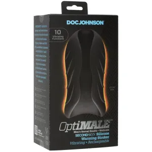 Optimale - Silicone Auto-Heating Stroker -  Rechargebale - Vibrating - Black/slate