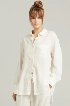 Organic Cotton PJ Shirt in White