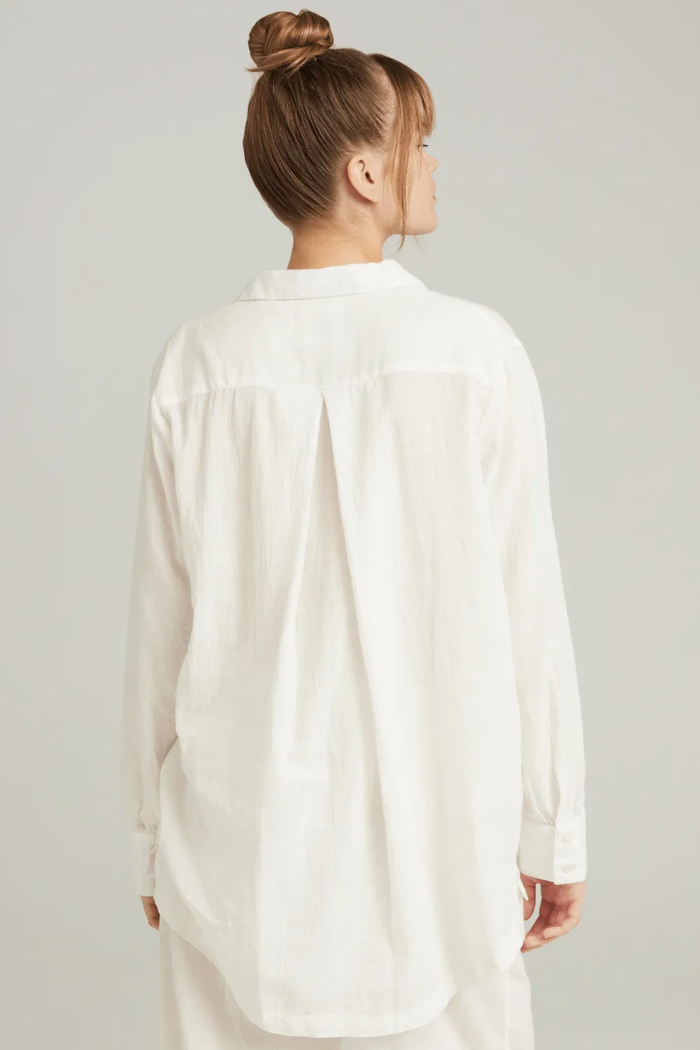 Organic Cotton PJ Shirt in White