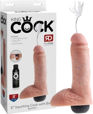 Pipedream King Cock 8'' Squirting Cock Dildo Ejaculating Dong Flesh Sex Toy