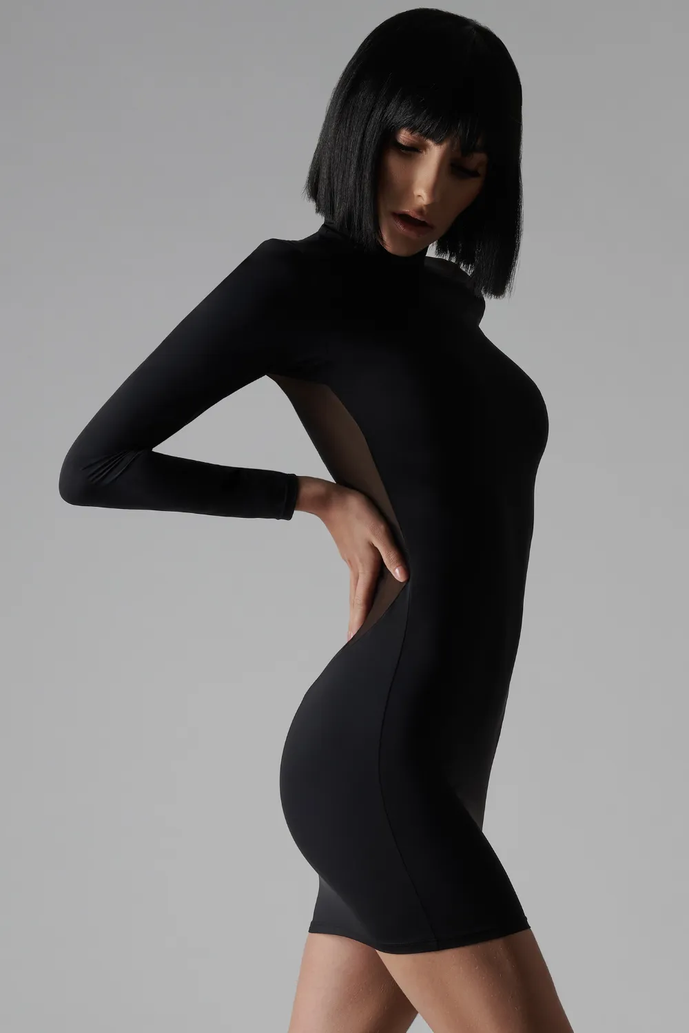 Pure Tentation Long Sleeve Dress Black