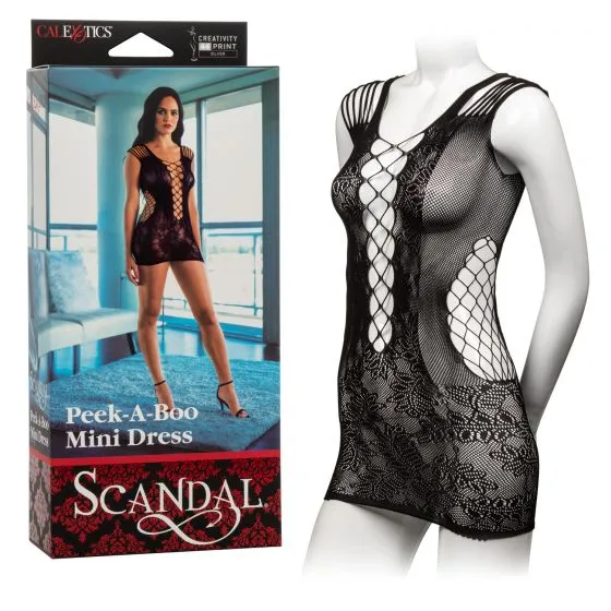 Scandal Peek-a-Boo Mini Dress - One Size - Black