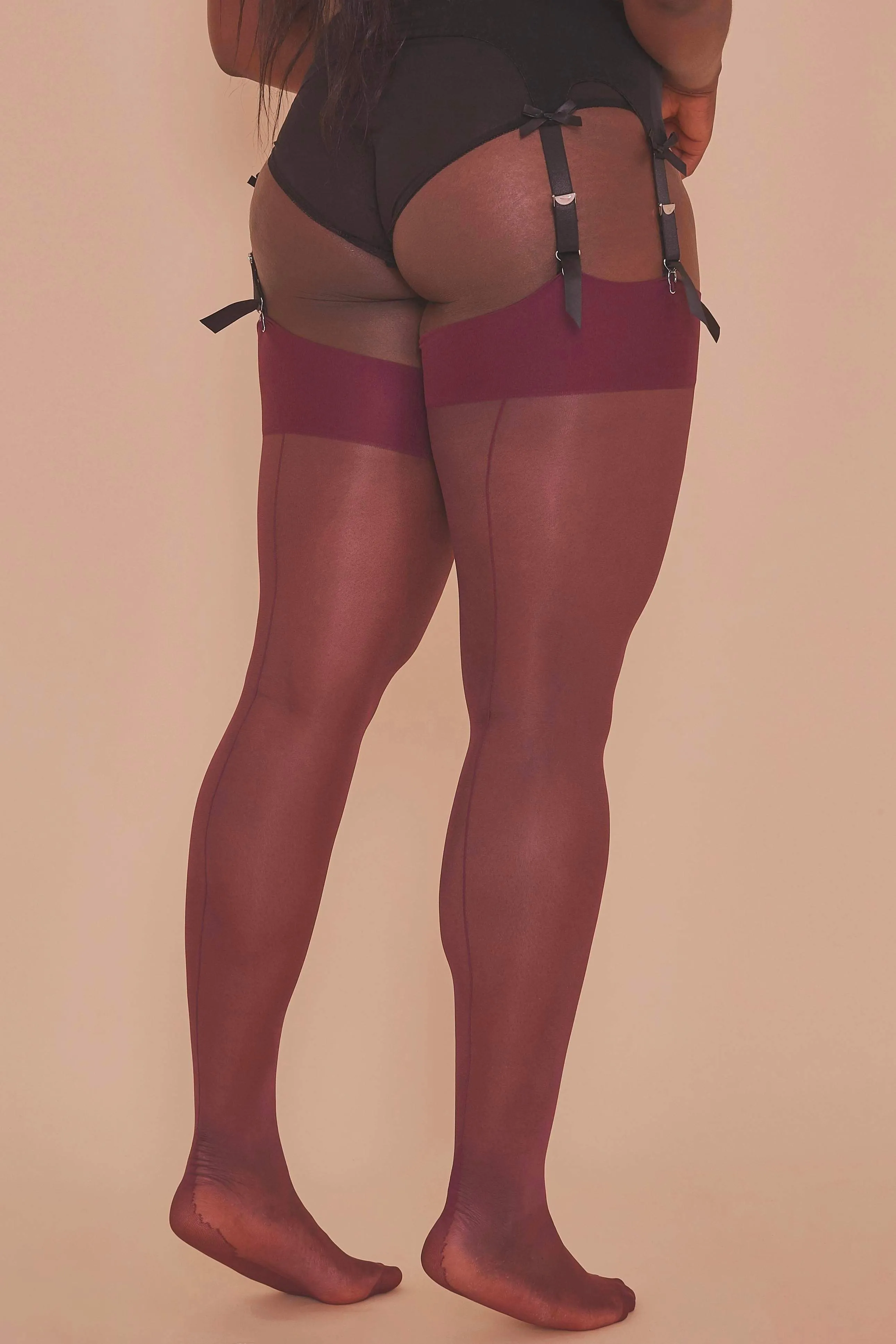 Seamed Stockings Grape US 4 - 18  Tall