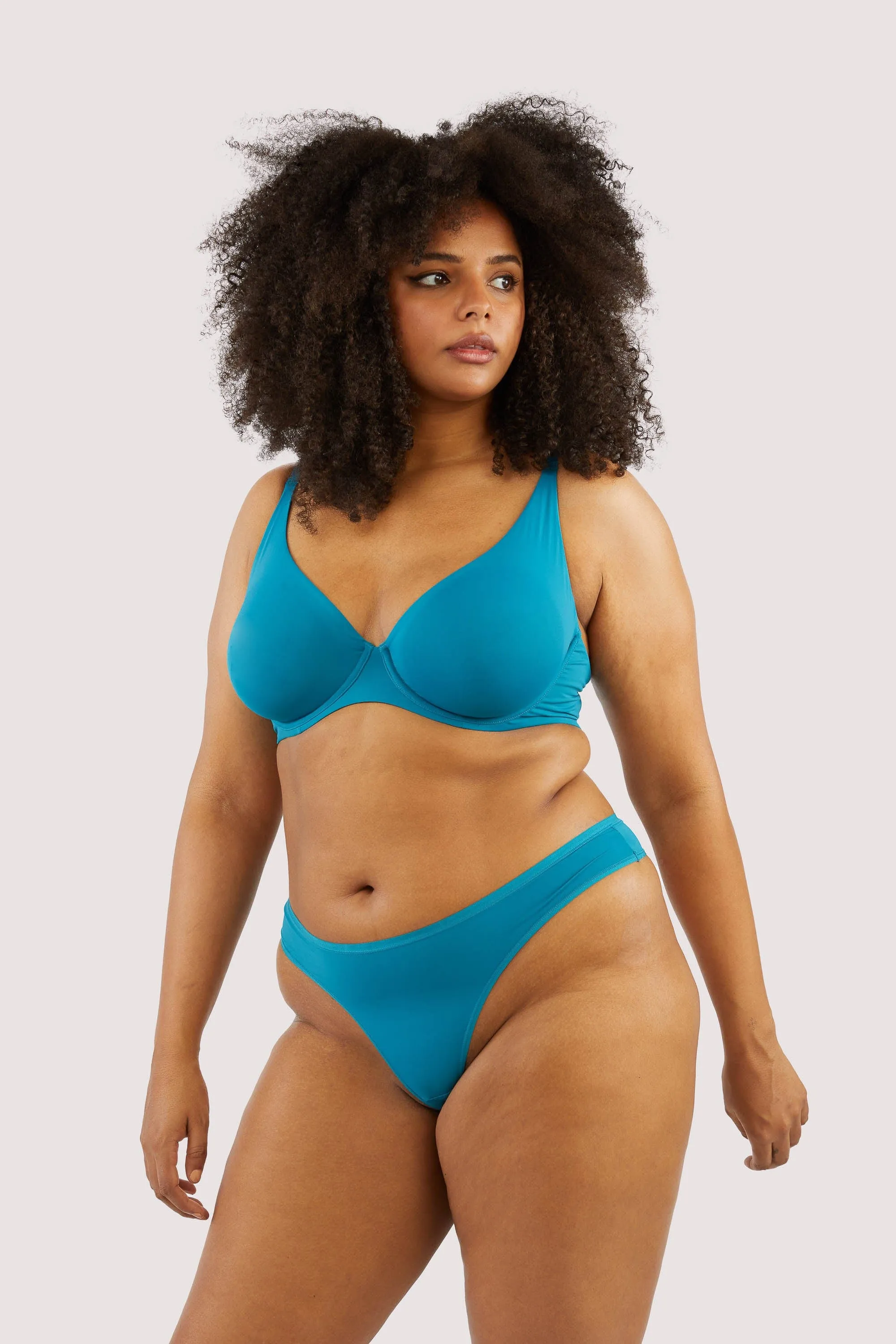 Second Skin Teal Recycled Thong