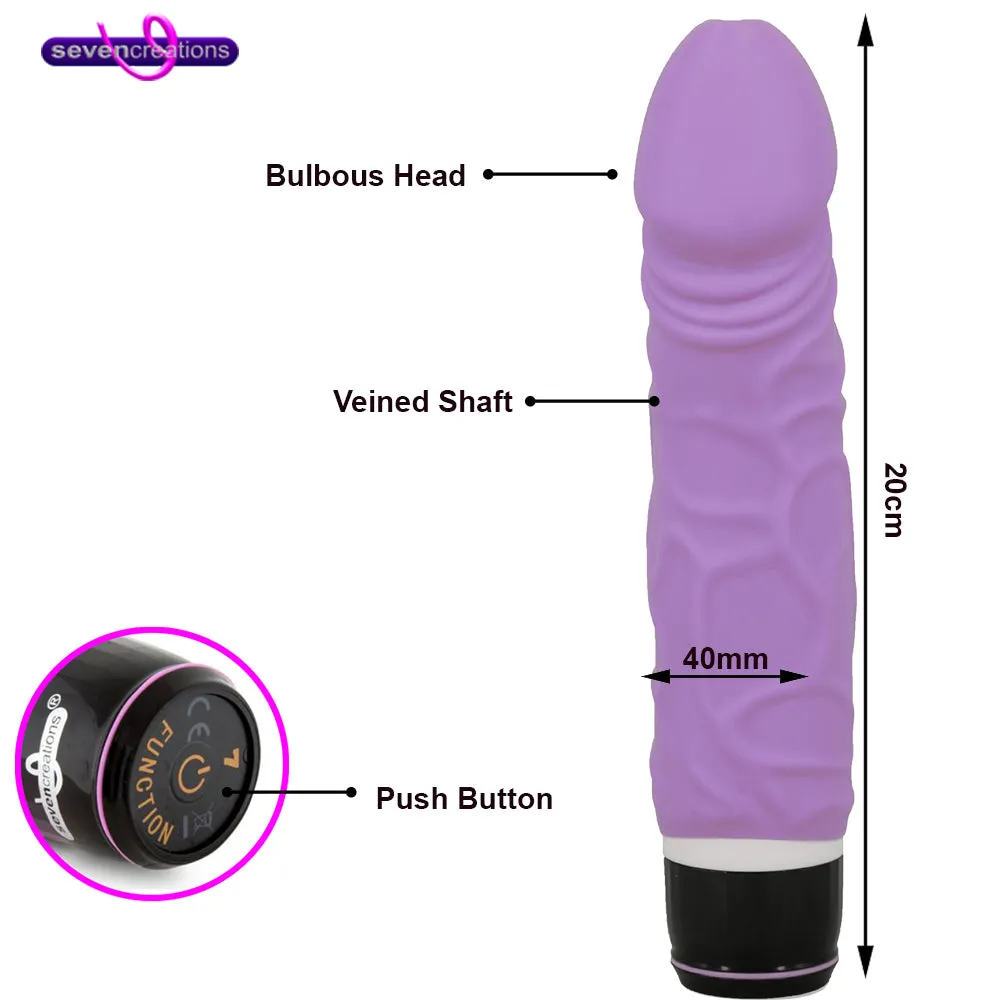 Silicone Classic Thick Veined 034 Seven Function Purple
