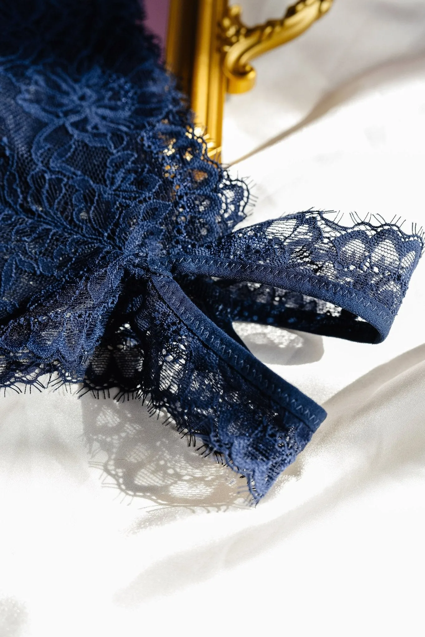 Strappy Crotchless Panty - Navy