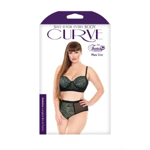 Tease Katarina Longline Bra & Panty- Chartreuse Green- L/XL