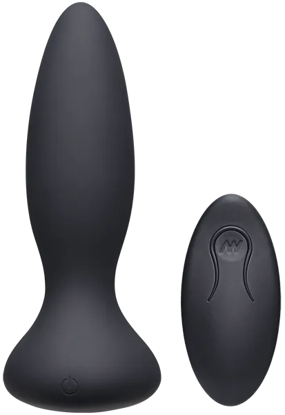 Vibe - Adventurous - Rechargeable Silicone Anal Plug With Remote (Black)